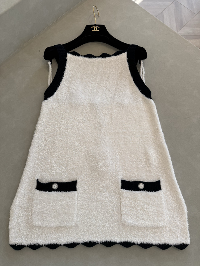 NIGO Chanel Top Silk White Navy Blue #nigo335494