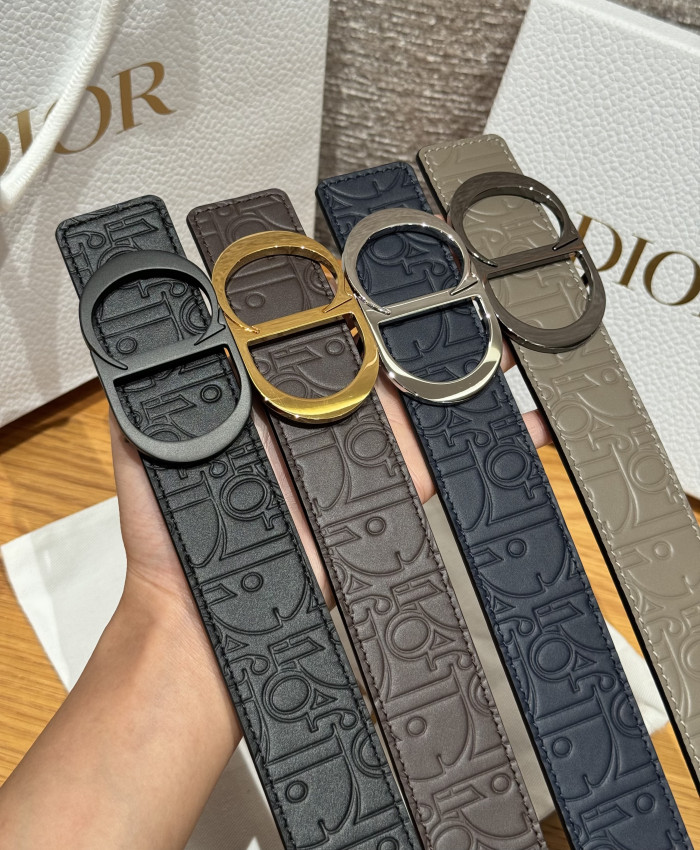 NIGO Dior Obligue Galaxy Printed 35mm Leather Belt#nigo335565