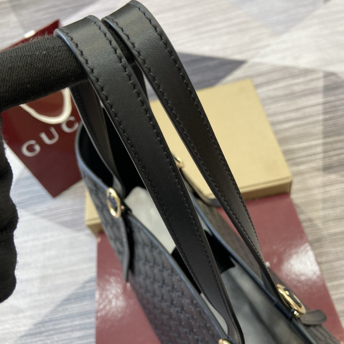 NIGO Gucci GG Emblem Debossed Leather Tote #nigo335611