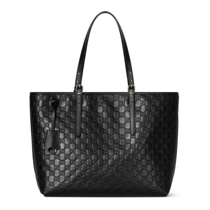 NIGO Gucci GG Emblem Debossed Leather Tote #nigo335611