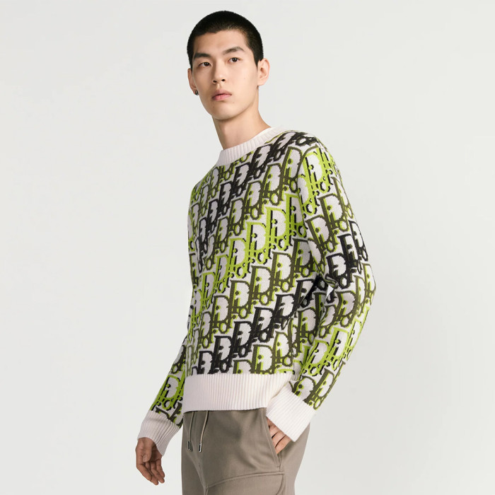 NIGO DIOR Dior Oblique Sweater White Wool Jacquard #nigo335681