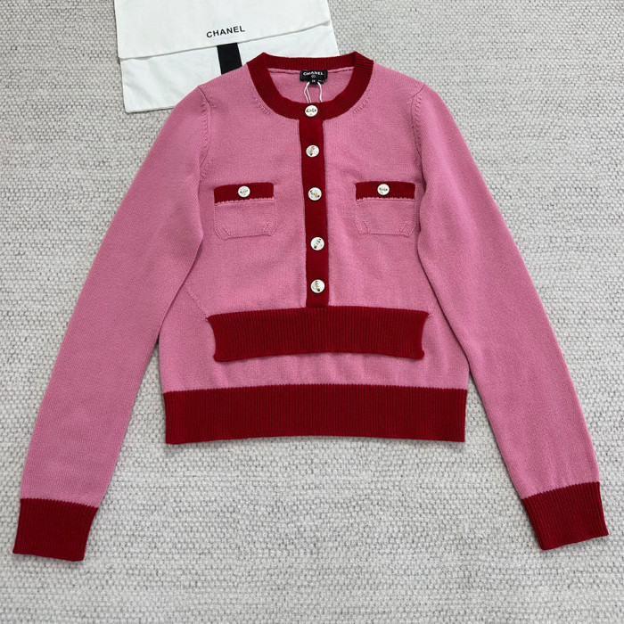 NIGO Chanel 25K Women's Little Fragrance Black and White Color Clash Button Bow Long Sleeve Knitted Cardigan #nigo332367