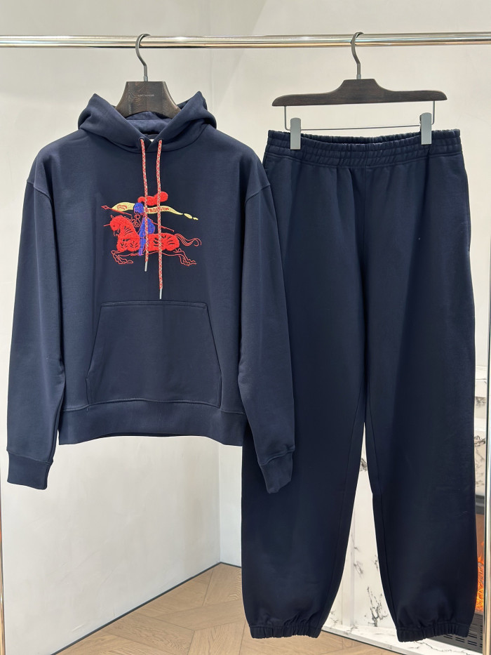 NIGO Burberry Men's Cotton Hoodie Jogging Pants in Navy #nigo335634