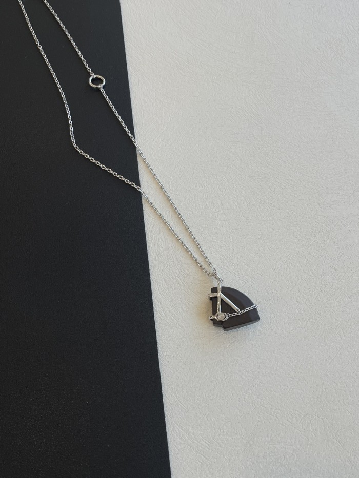 NIGO Hermes Necklace Silver Gold Leather Clic Logo #nigo335776