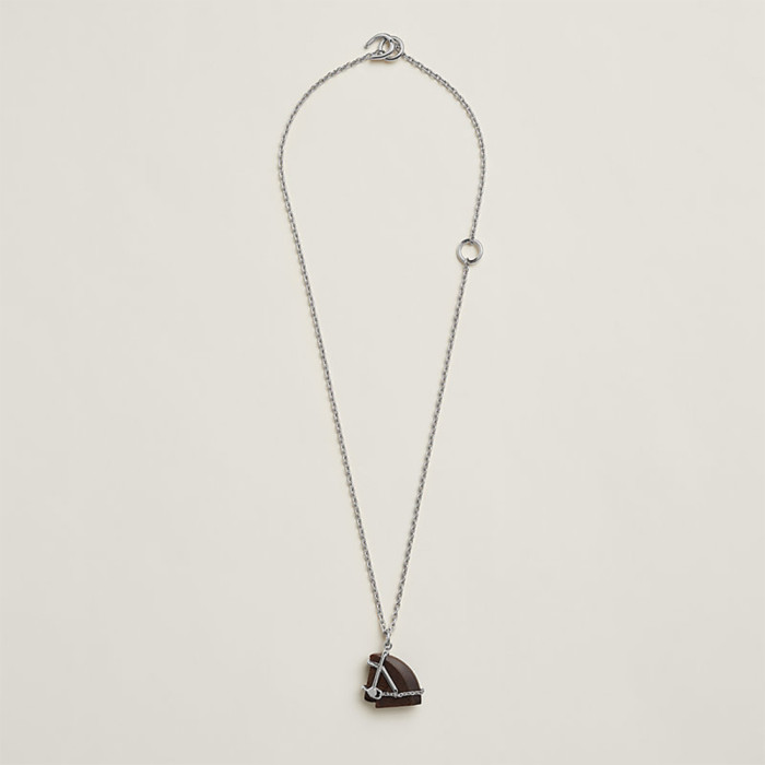 NIGO Hermes Necklace Silver Gold Leather Clic Logo #nigo335776