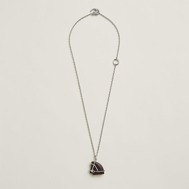 NIGO Hermes Necklace Silver Gold Leather Clic Logo #nigo335776