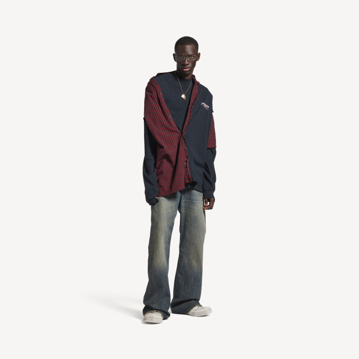 NIGO Balenciaga Men's Patched Shirt in Red black #nigo335726