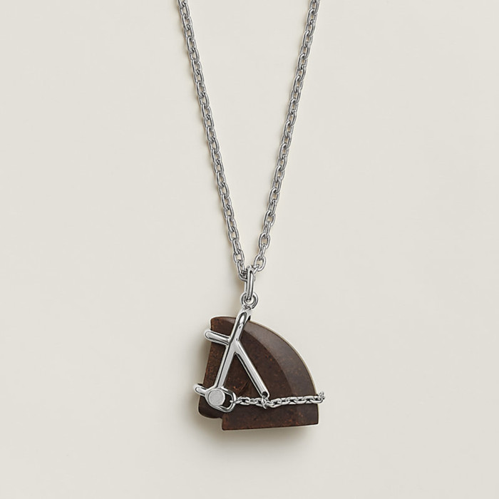 NIGO Hermes Necklace Silver Gold Leather Clic Logo #nigo335776