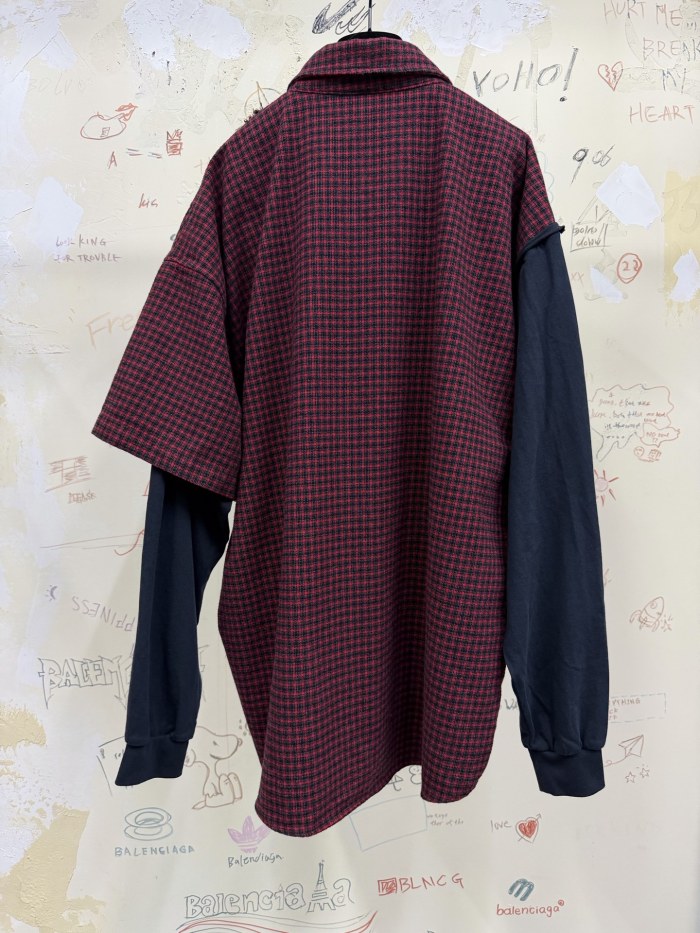 NIGO Balenciaga Men's Patched Shirt in Red black #nigo335726