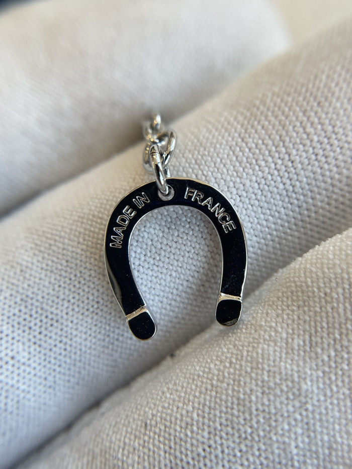 NIGO Hermes Necklace Silver Gold Leather Clic Logo #nigo335776