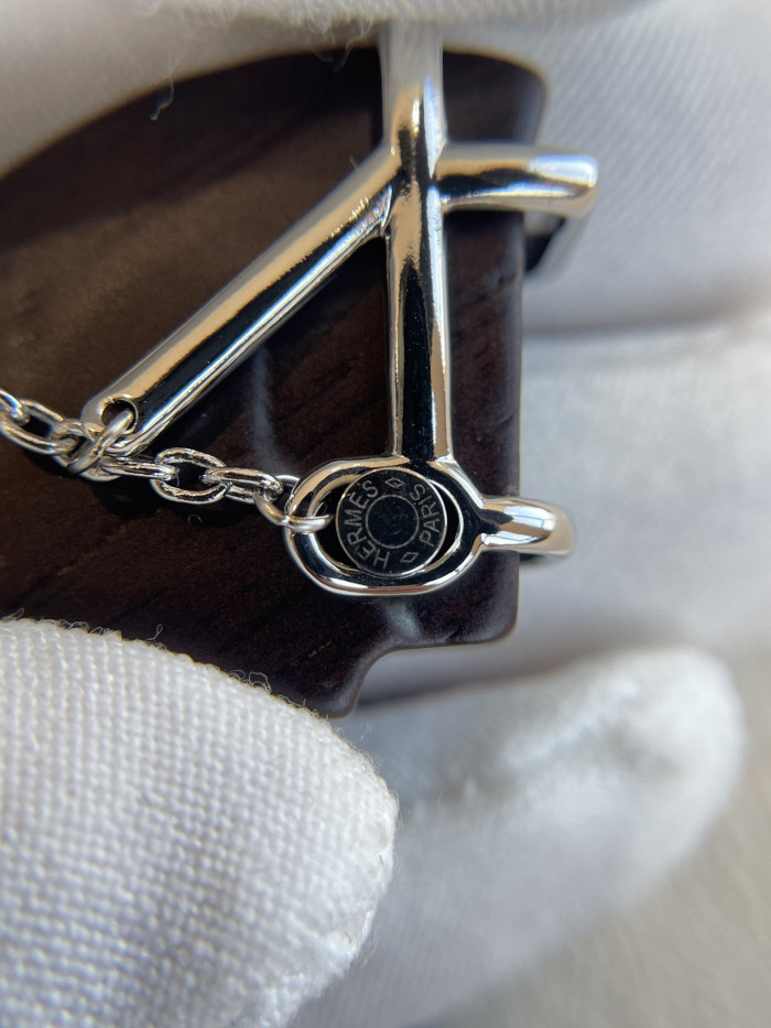 NIGO Hermes Necklace Silver Gold Leather Clic Logo #nigo335776