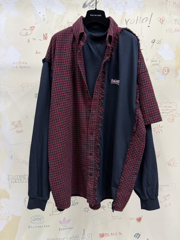 NIGO Balenciaga Men's Patched Shirt in Red black #nigo335726