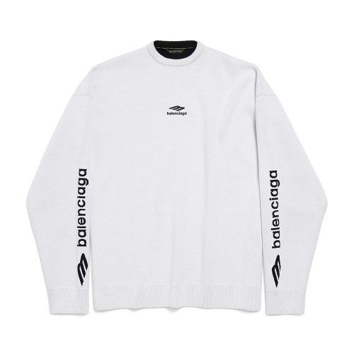NIGO Top-quality Version Balenciaga Men's 3B Sports Icon Ski Crewneck in White Black #nigo335728