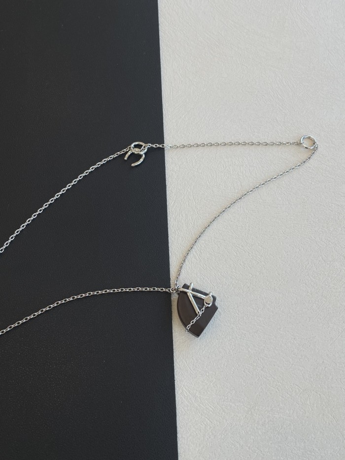 NIGO Hermes Necklace Silver Gold Leather Clic Logo #nigo335776