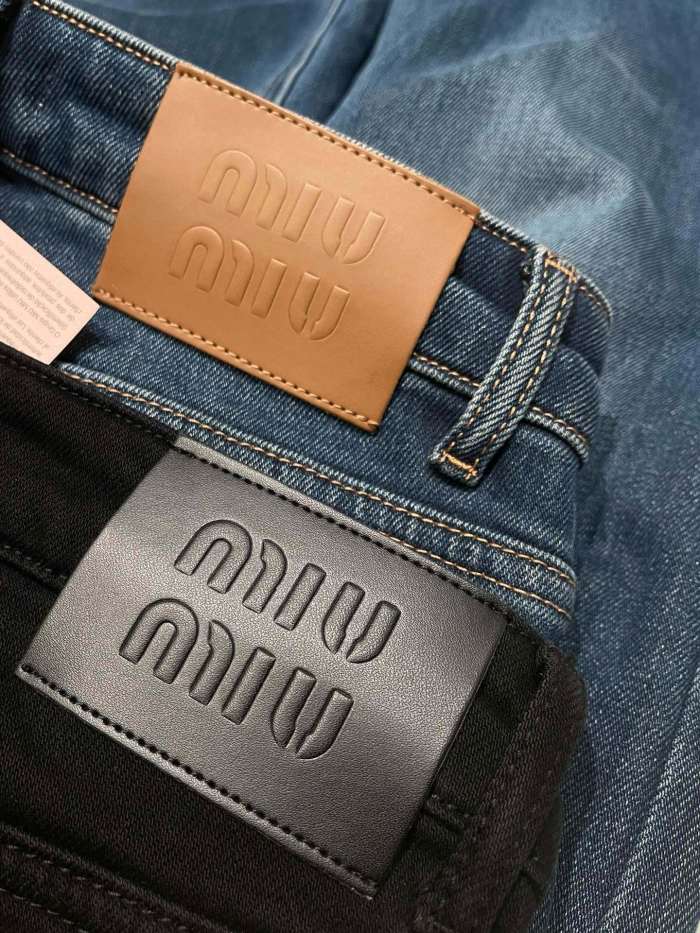 NIGO MiuMiu Navy Washed Denim Flared Jeans #nigo335826