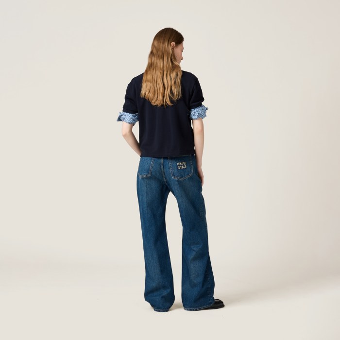 NIGO MiuMiu Navy Washed Denim Flared Jeans #nigo335826