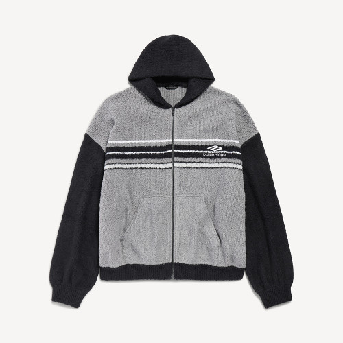 NIGO Balenciaga Men's Fluffy Zip-up Hoodie Grey Black White #nigo335469