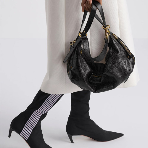 NIGO DIOR Medium_D-Journey Bag in Crinkled Calfskin Metallic Gold-Tone Flat Macrocannage #nigo335779