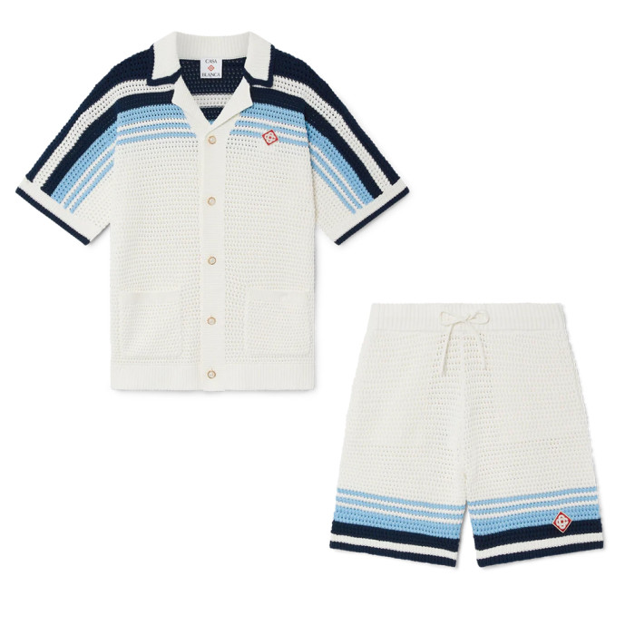 NIGO Casablanca Woven Striped Sweater Short-sleeved Shirt Shorts #nigo335805