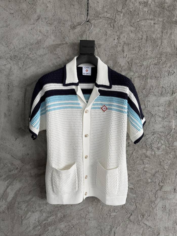 NIGO Casablanca Woven Striped Sweater Short-sleeved Shirt Shorts #nigo335805