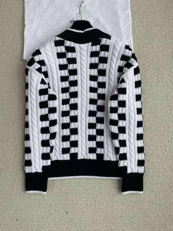 NIGO Chanel Black White Checkered Cashmere Sweater #nigo335793