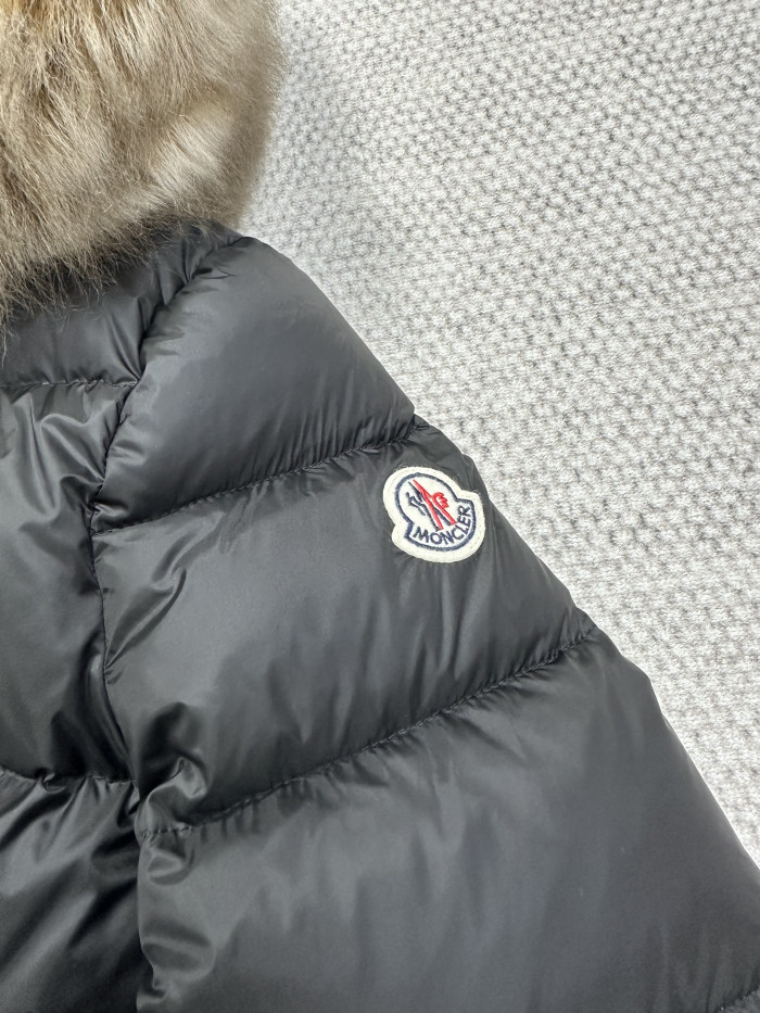 NIGO Moncler Black Beige Boed Hooded Shearling Trimmed Short Down Jacket Short Down Jackets #nigo293421