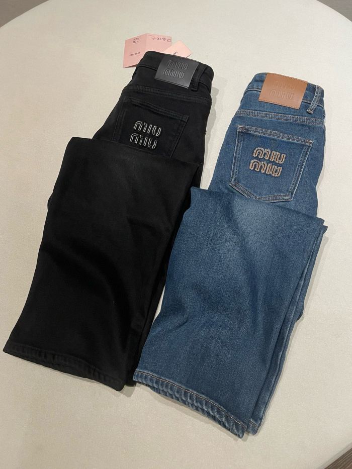 NIGO MiuMiu Navy Washed Denim Flared Jeans #nigo335826