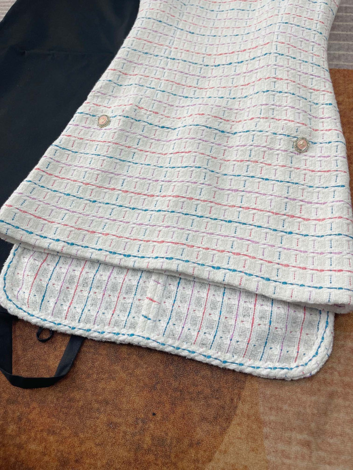 NIGO Chanel Dress Tweed White Blue Purple Pink #nigo335874