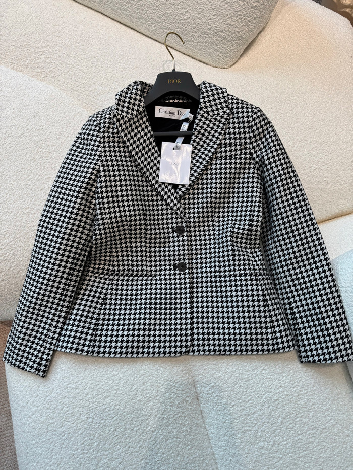 NIGO DIOR 30 Montaigne Bar Jacket Black and White Single Breasted Houndstooth Wool  #nigo326752