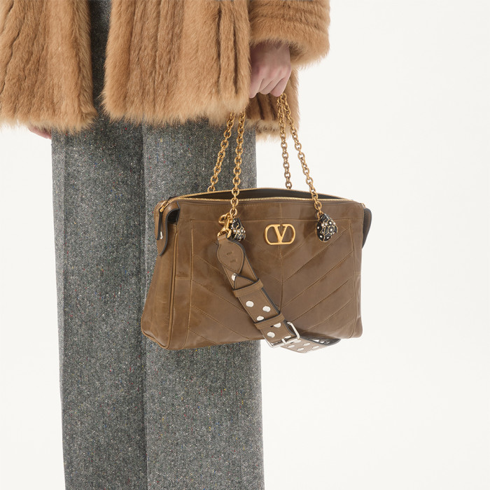 NIGO Valentino Garavani Panthea Shoulder Bag In Nappa Leather With Chevron Pattern #nigo333756