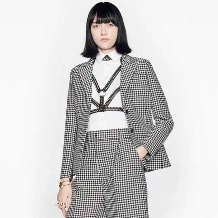 NIGO DIOR 30 Montaigne Bar Jacket Black and White Single Breasted Houndstooth Wool  #nigo326752