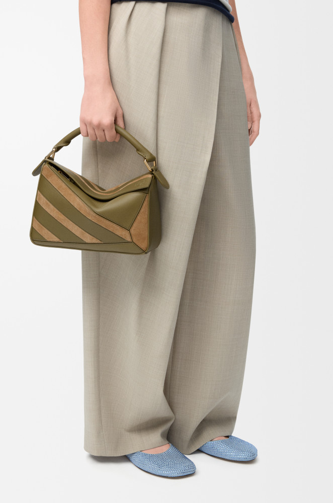 NIGO LOEWE Small Puzzle bag in classic calfskin suede Brown #nigo335950