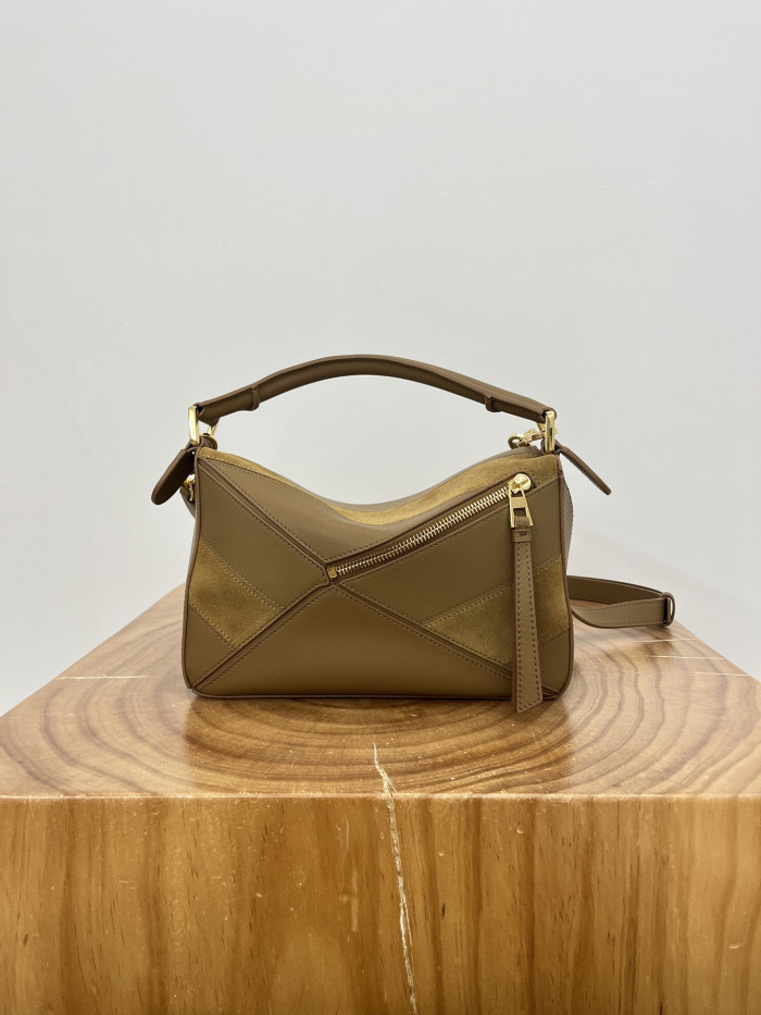 NIGO LOEWE Small Puzzle bag in classic calfskin suede Brown #nigo335950