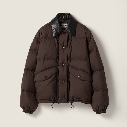 NIGO MiuMiu Ebony Technical Pongé Cropped Down Jacket  #nigo335949