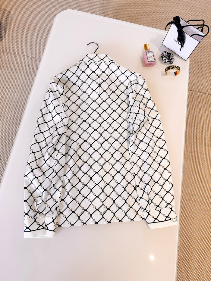 NIGO Gucci Printed Silk Twill Shirt in White #nigo335907