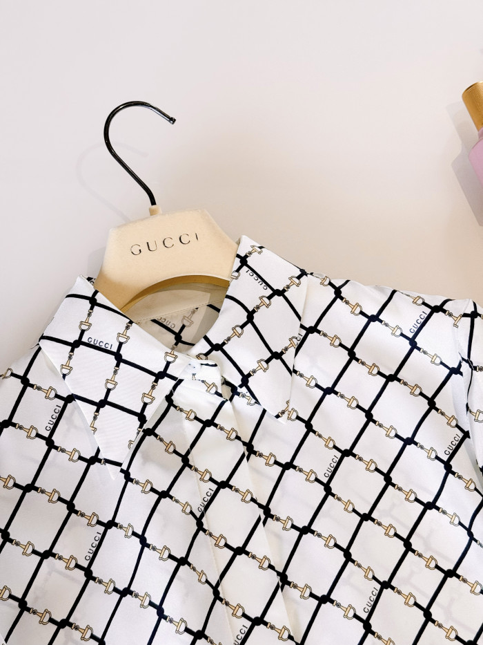 NIGO Gucci Printed Silk Twill Shirt in White #nigo335907