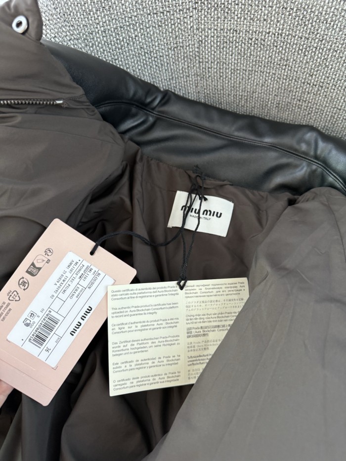 NIGO MiuMiu Ebony Technical Pongé Cropped Down Jacket  #nigo335949
