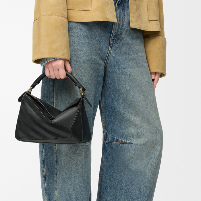 NIGO LOEWE Small Puzzle bag in classic calfskin suede Brown #nigo335950