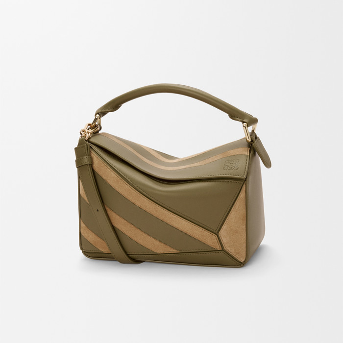 NIGO LOEWE Small Puzzle bag in classic calfskin suede Brown #nigo335950
