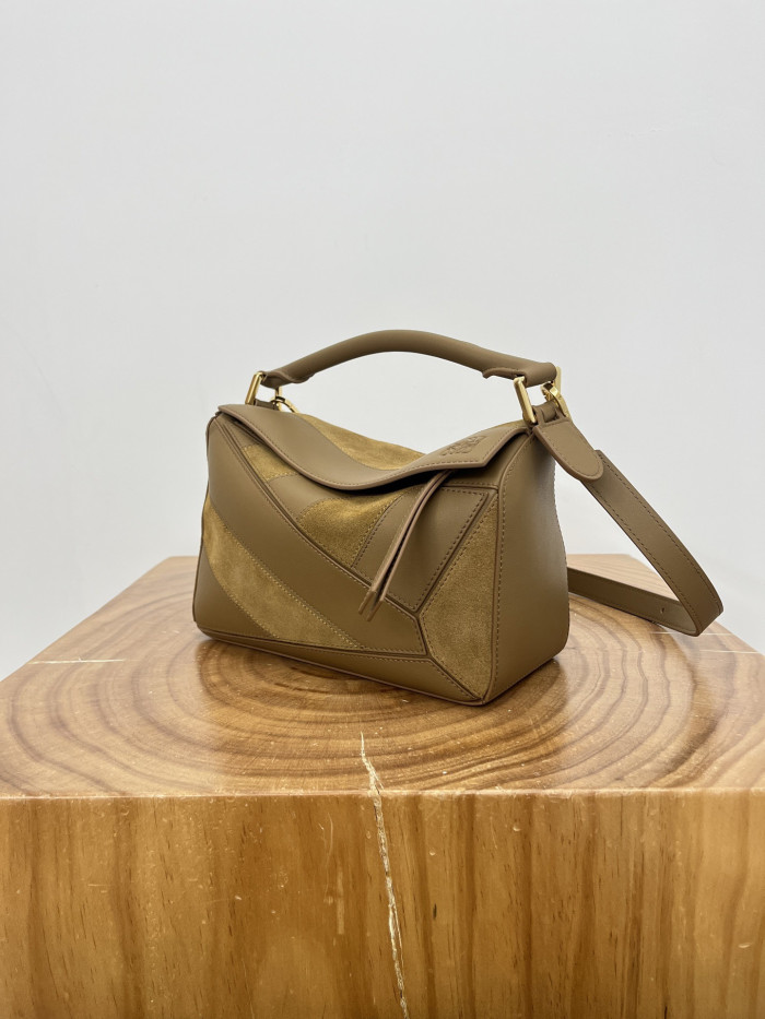 NIGO LOEWE Small Puzzle bag in classic calfskin suede Brown #nigo335950