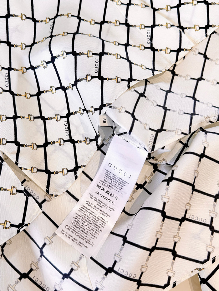 NIGO Gucci Printed Silk Twill Shirt in White #nigo335907