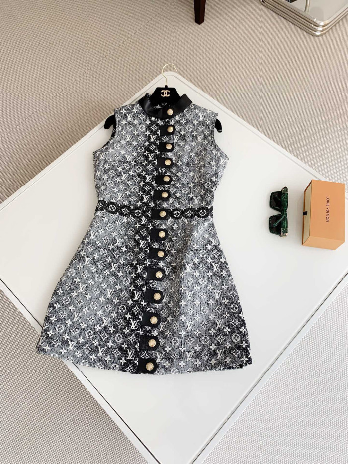 NIGO Louis Vuitton Monogram Denim Button Tab Dress #nigo335939