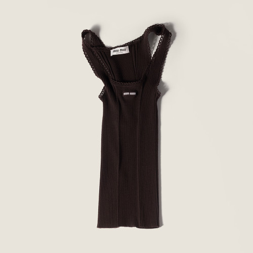 NIGO MiuMiu Red Ribbed Knit Wool Tank Top #nigo335841