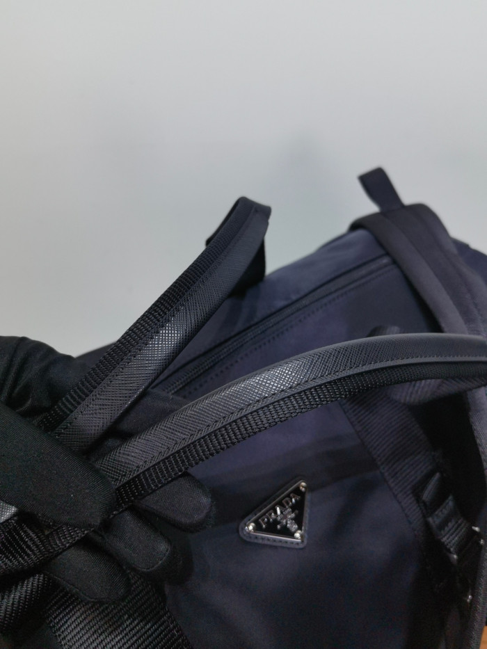 NIGO Prada Black Re-nylon and Saffiano Leather Duffle Bag #nigo335984
