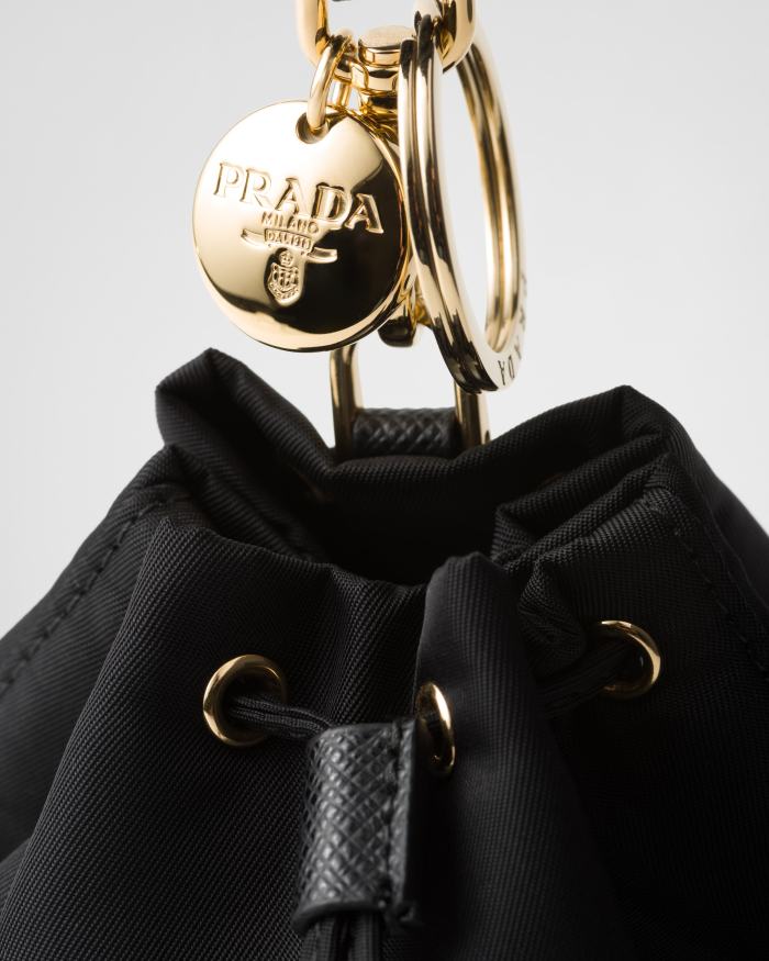 NIGO PRADA Black Mini Icon Re-nylon Keychain Charm #nigo336002