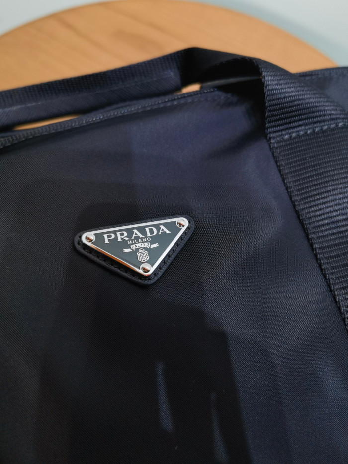 NIGO Prada Black Re-nylon and Saffiano Leather Duffle Bag #nigo335984