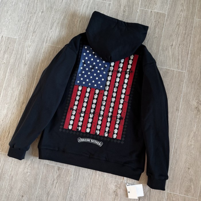 NIGO Chrome Hearts Distressed American Flag Zip Hooded Sweatshirt #nigo336049