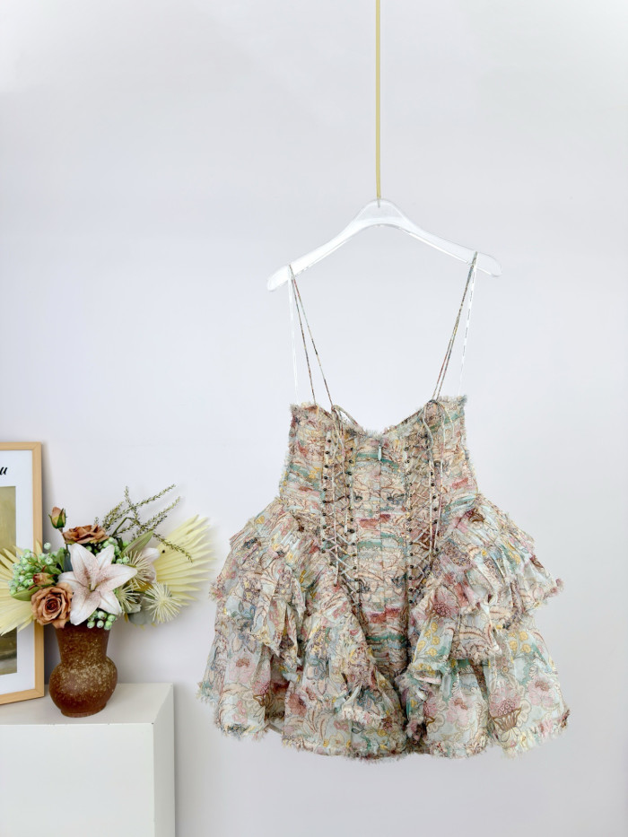 NIGO Zimmermann Rebellion Frayed Mini Dress Mint Floral #nigo336019