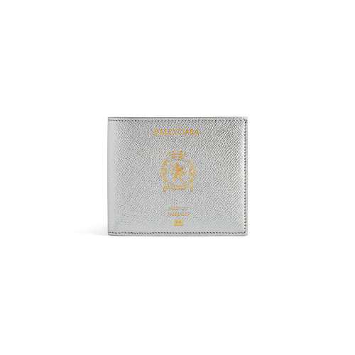 NIGO Balenciaga Men' Passport Square Folded Wallet in Silver #nigo336007