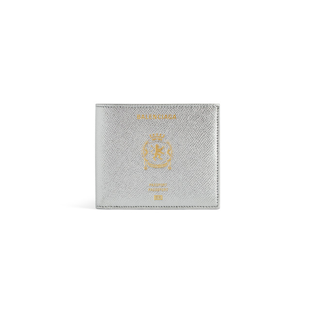 NIGO Balenciaga Men' Passport Square Folded Wallet in Silver #nigo336007